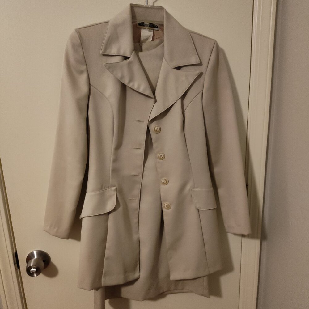 Cream Beige Two Piece Suit